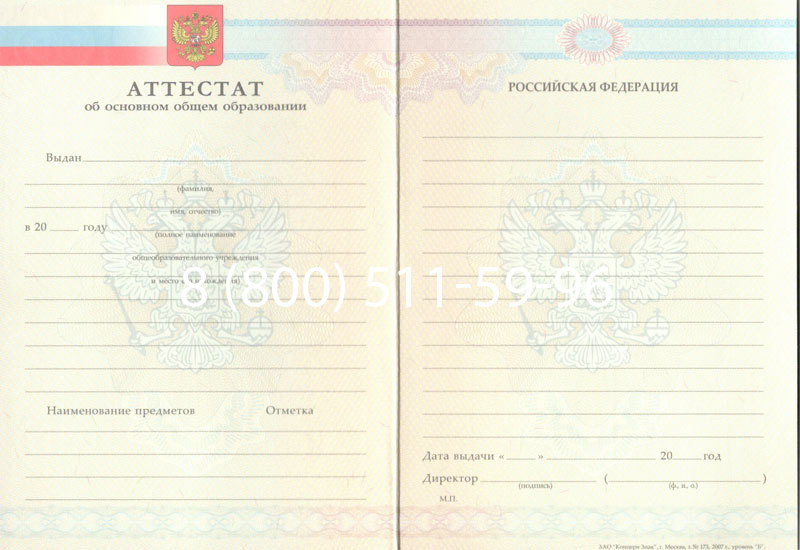 Купить Аттестат за 9 класс 2007-2010 годов в Саранске Купить Аттестат за 9 класс 2007-2010 годов в Саранске