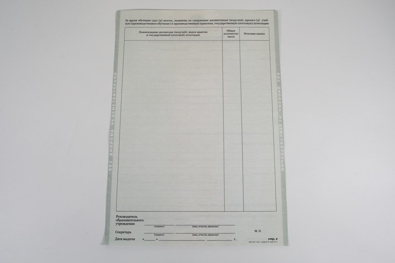 Диплом о начальном образовании  2010-2024 годов в Саранске